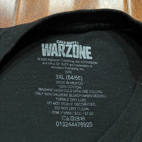 Call Of Duty Warzone Skull Logo FPS Black White T-Shirt Gaming Men's Size 3XL - Picture 7 of 7